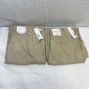 2 Kancan Women's‎ Wide Leg Linen Blend Pants Beige High Rise Sz L Coastal Preppy